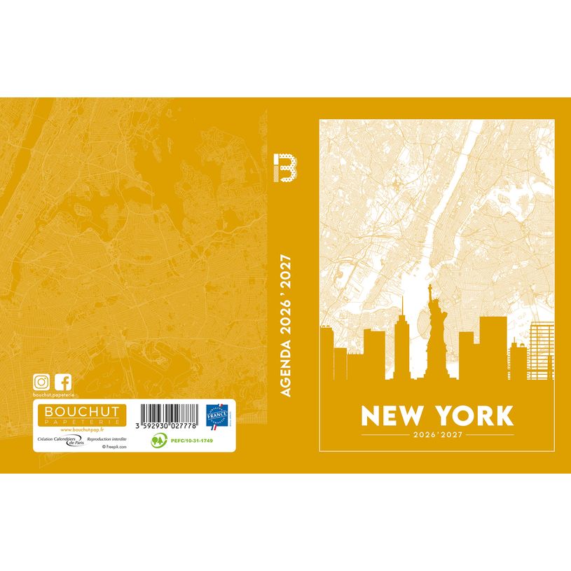 3592930027778-Agenda New York - 1 jour par page - 12 x 17 cm - Bouchut--1