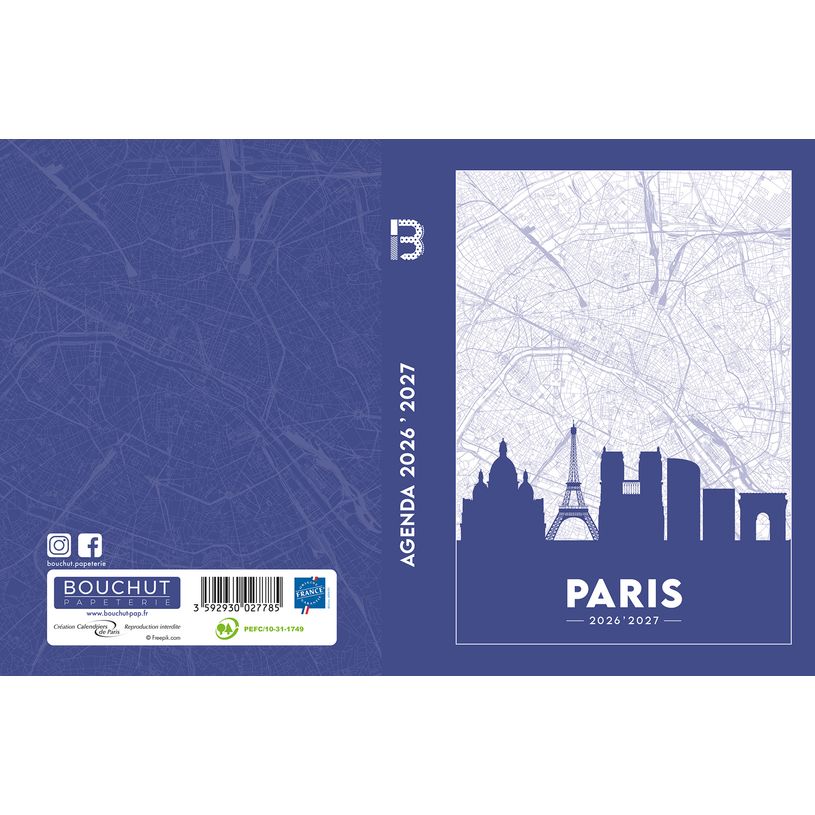 3592930027785-Agenda Paris - 1 jour par page - 12 x 17 cm - Bouchut--1
