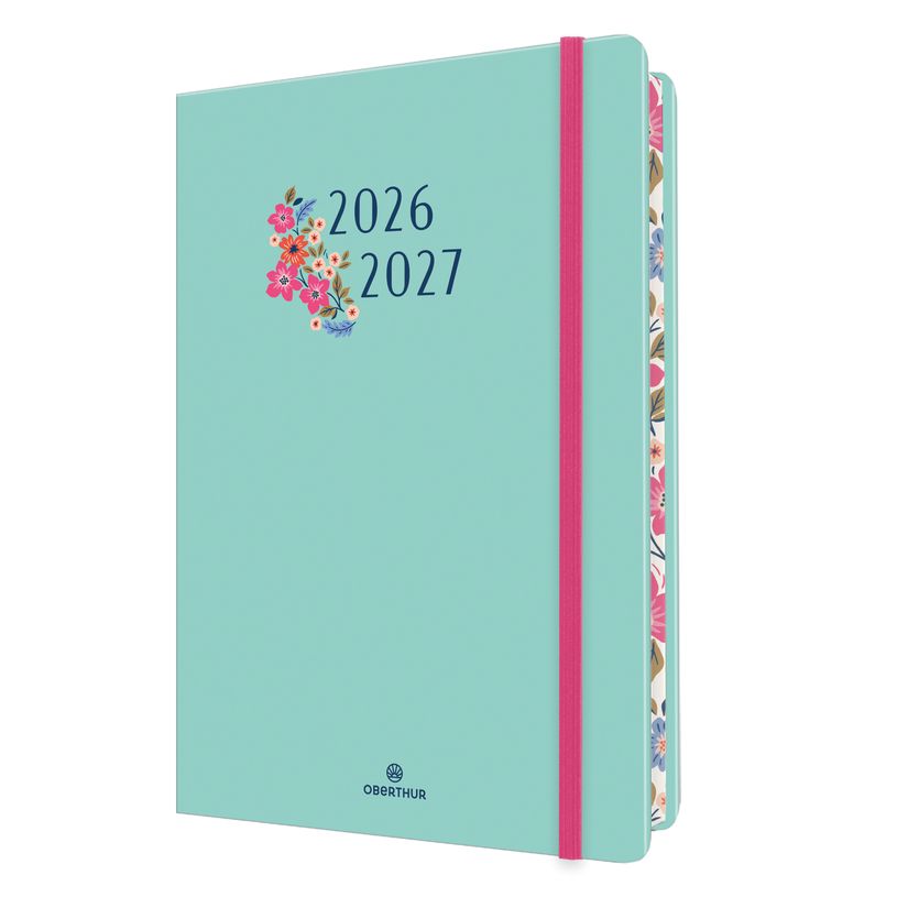 3664447221007-Agenda à élastique Tivoli - 1 semaine sur 2 pages - 17 x 24,5 cm - vert d'eau - Oberthur--0