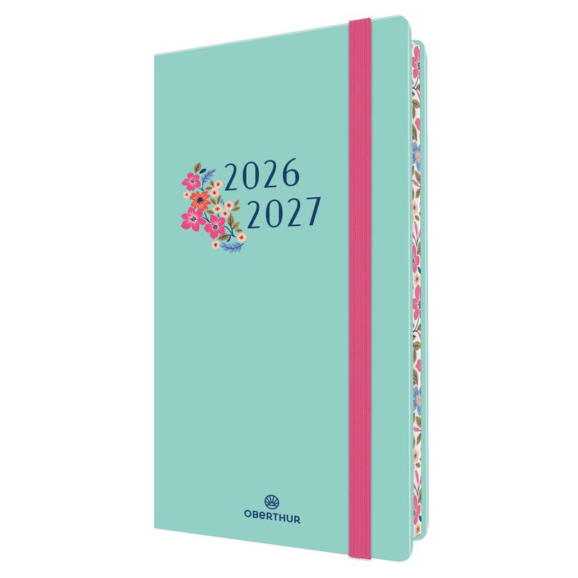 3664447221069-Agenda de poche à élastique Tivoli - 1 semaine sur 2 pages - 9,5 x 17,5 cm - vert d'eau - Oberthur--0