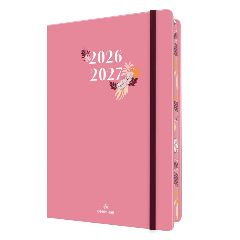 3664447221113-Agenda à élastique Tivoli - 1 semaine sur 2 pages - 10 x 15 cm - rose - Oberthur--0