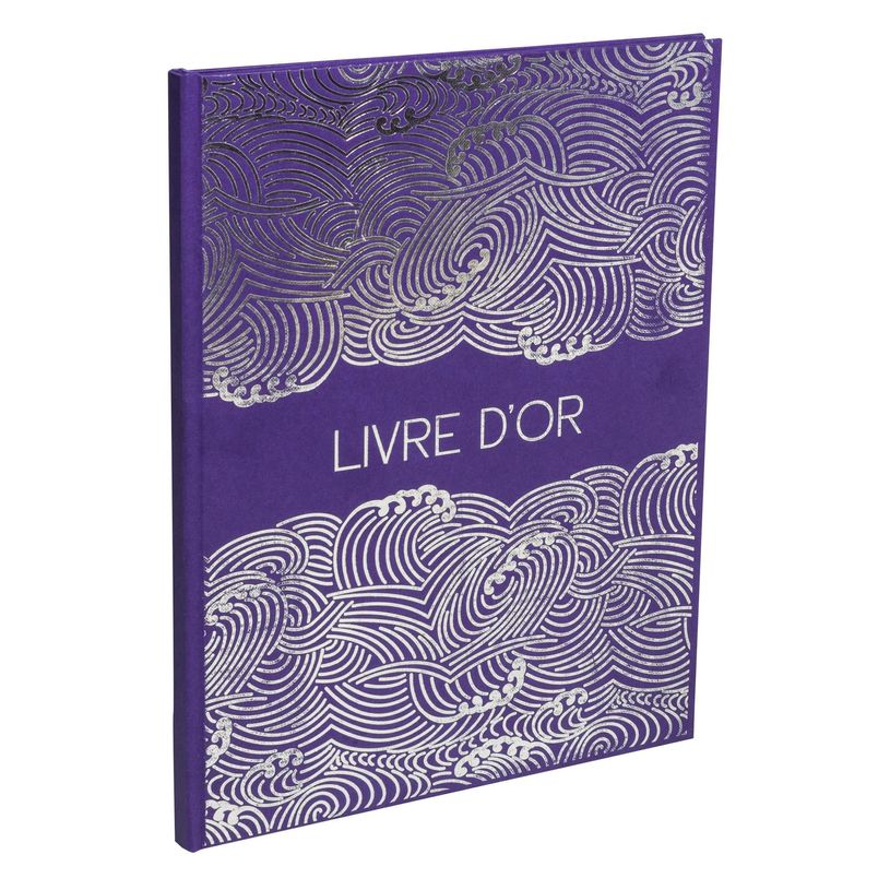 3130630473039-Exacompta - Livre d'or 100 pages tranche argent 27x22cm Japan violet--0
