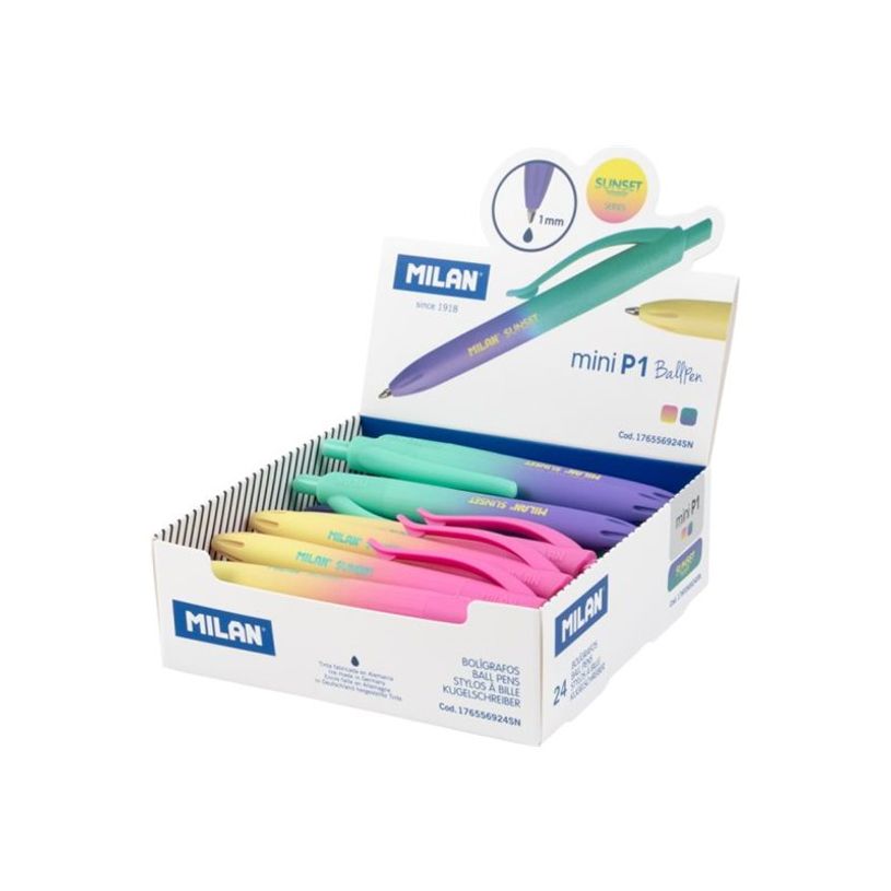 8411574109006-MILAN P1 TOUCH Mini - Stylo à bille - coucher de soleil - bleu - 1 mm - rétractable (pac-P_405229803_1-0