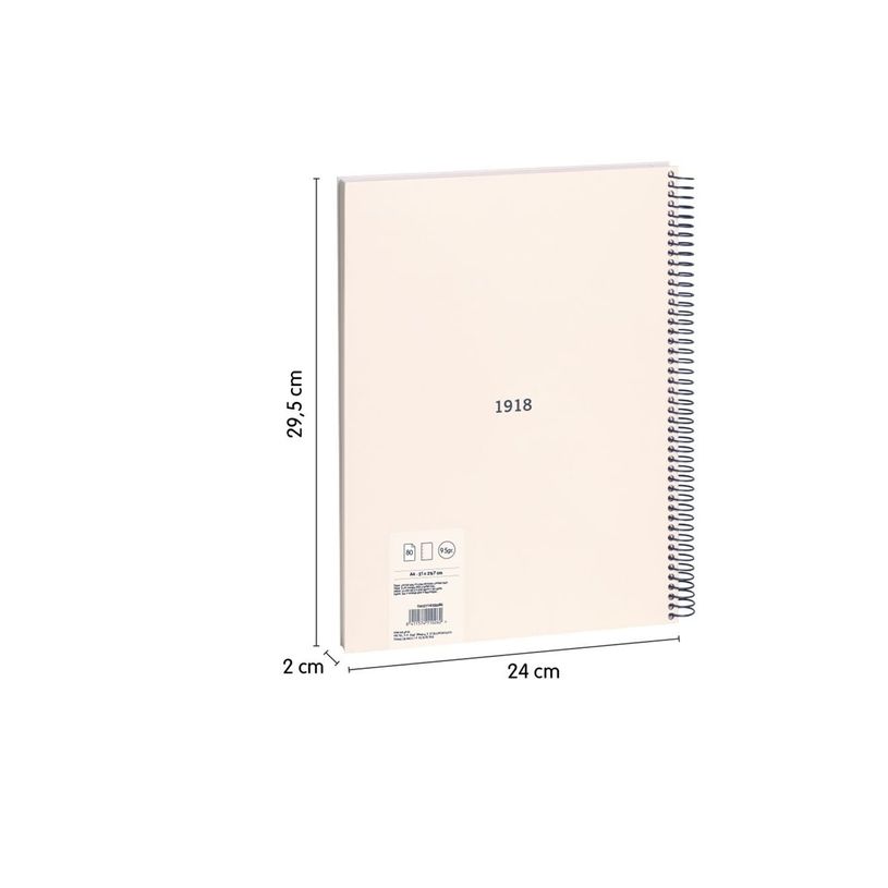 8411574110262-Milan 430 Since 1918 - Cuaderno - encuadernado espiral - A4 (210 x 297 mm) - 80 hojas / 160 págin-P_405229815_3-3