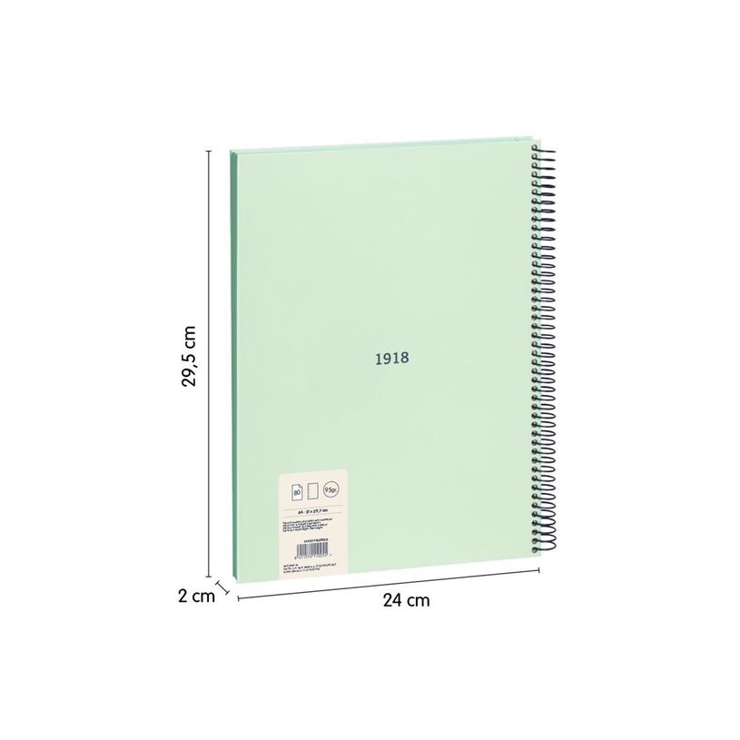 8411574110255-Milan 430 Since 1918 - Cuaderno - encuadernado espiral - A4 (210 x 297 mm) - 80 hojas / 160 págin-P_405229816_3-1