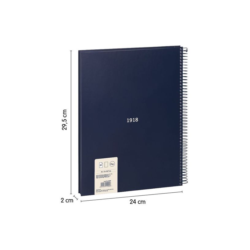 8411574110248-Milan 430 Since 1918 - Cuaderno - encuadernado espiral - A4 (210 x 297 mm) - 80 hojas / 160 pági-P_405229817_3-4