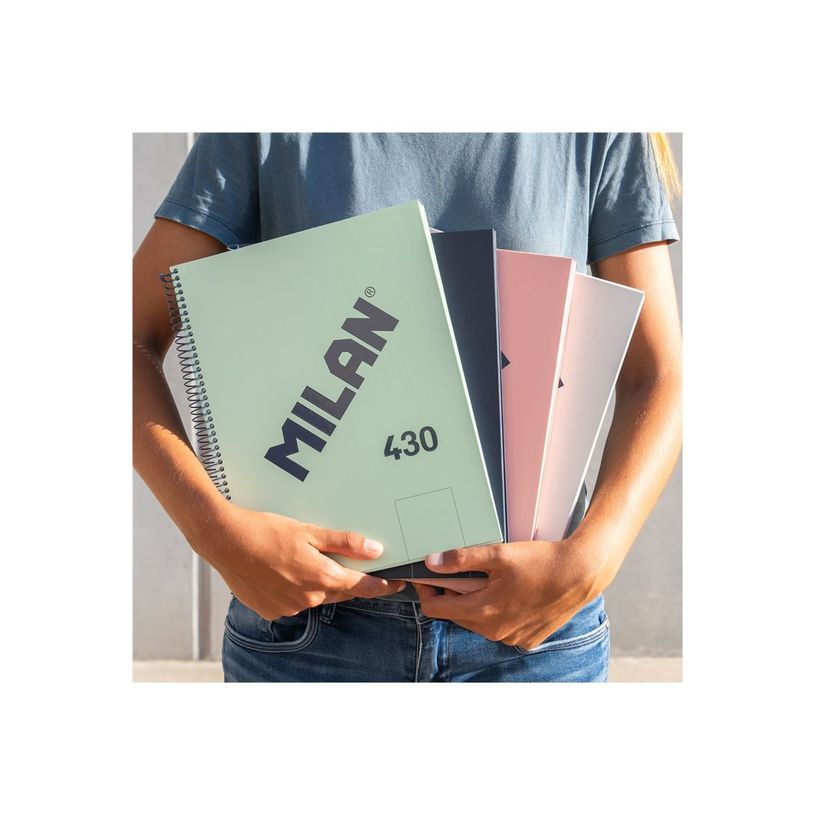 8411574110248-Milan 430 Since 1918 - Cuaderno - encuadernado espiral - A4 (210 x 297 mm) - 80 hojas / 160 pági-P_405229817_4-2