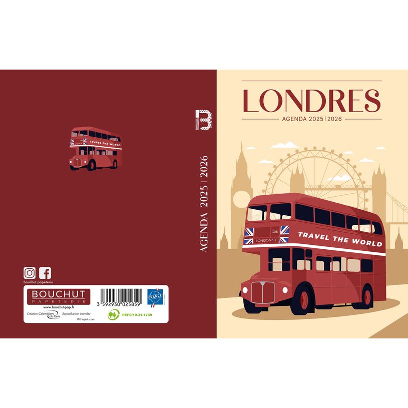 3592930027761-Agenda RDC reliure brochée année scolaire BOUCHUT "Londres" 1 jour /page 12 x 17 cm PEFC-P_405229840_2-1