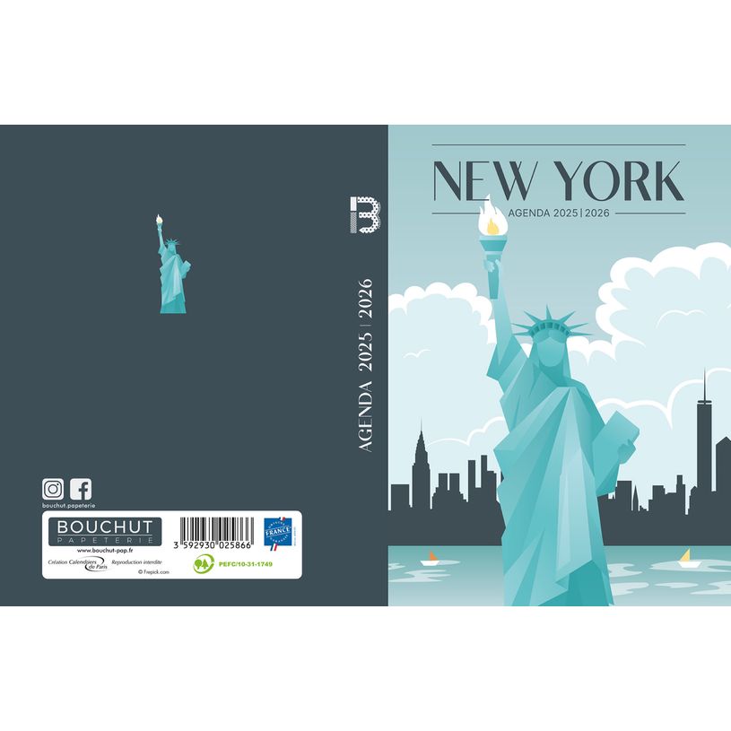 3592930027778-Agenda RDC reliure brochée année scolaire BOUCHUT "New York" 1 jour /page 12 x 17 cm PEF-P_405229841_2-1