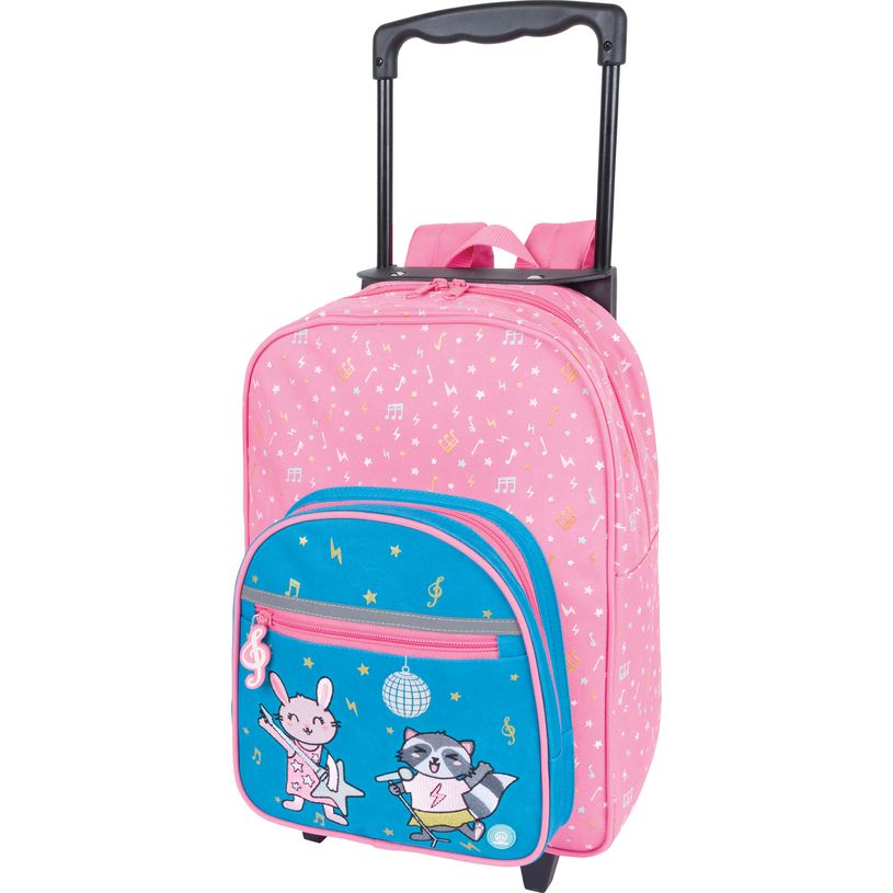 3664447198613-Sac maternelle à roulettes Music - 1 compartiment - corail ou bleu - Oberthur-P_405229857_2-1