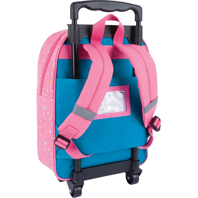 3664447198613-Sac maternelle à roulettes Music - 1 compartiment - corail ou bleu - Oberthur-P_405229857_4-3