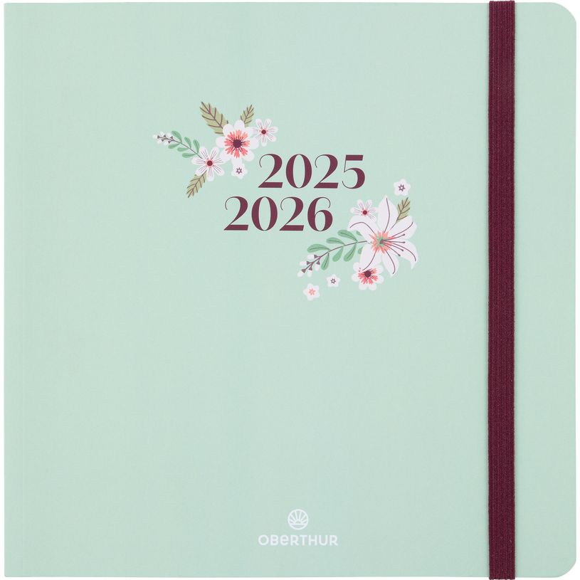 3664447221038-Agenda à élastique Tivoli - 1 semaine sur 2 pages - 16,5 x 16,5 cm - vert pastel - Obert-P_405229869_1-0