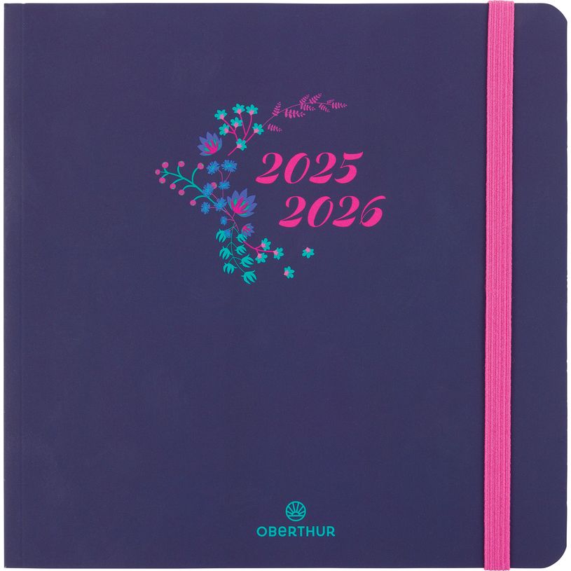 3664447221045-Agenda à élastique Tivoli - 1 semaine sur 2 pages - 16,5 x 16,5 cm - bleu nuit - Oberthu-P_405229870_1-0