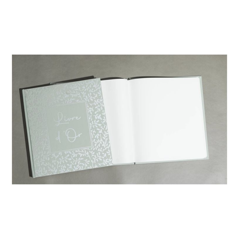 3130630473633-Exacompta - Livre d'or 140 pages tranche argent 21x19 Autentik sauge-P_405229908_3-2