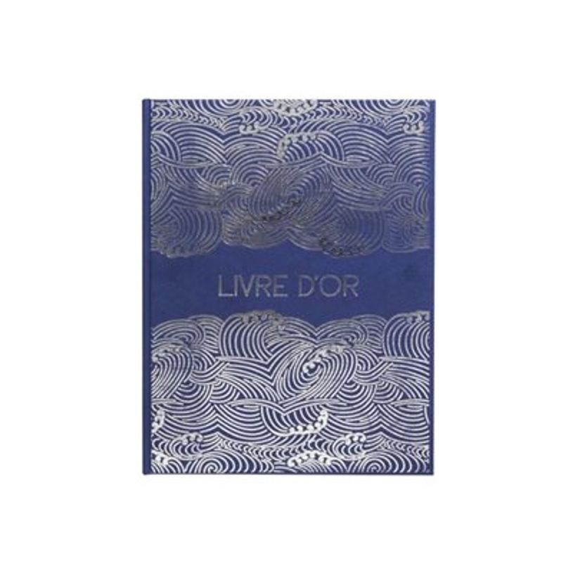3130630473022-Exacompta Japan - Livre d'or - 270 x 220 mm - 50 feuilles / 100 pages - papier blanc - impressions japonaises - couverture bleu-P_405229915_2-0