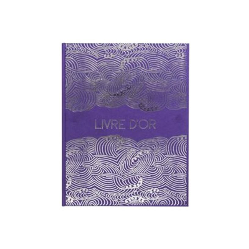 3130630473039-Exacompta Japan - Livre d'or - 270 x 220 mm - 50 feuilles / 100 pages - papier blanc - impressions japonaises - couverture violett-P_405229916_1-0