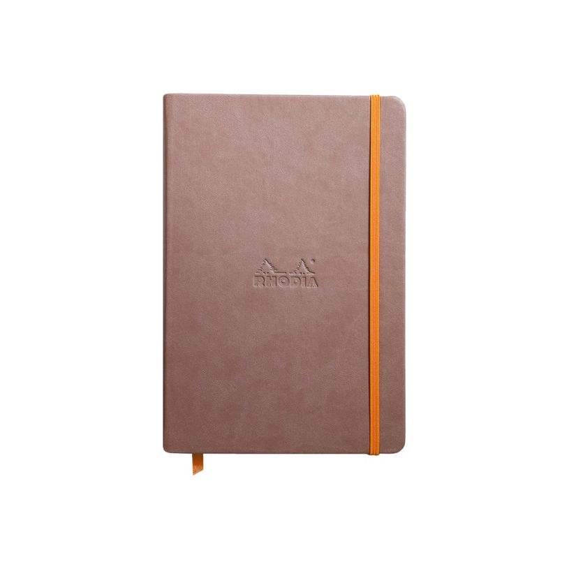 3037921187241-RHODIA Rhodiarama - Cahier de notes - A5 (148 x 210 mm) - 96 feuilles / 192 pages - papier ivoire - uni - couverture taupe avec-P_405229967_1-0