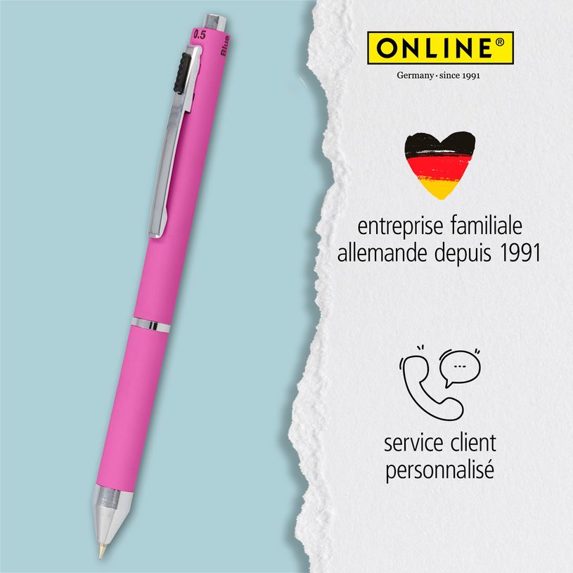 4014421320711-Stylo bille Multipen 4 in 1 Fashion Pink--5