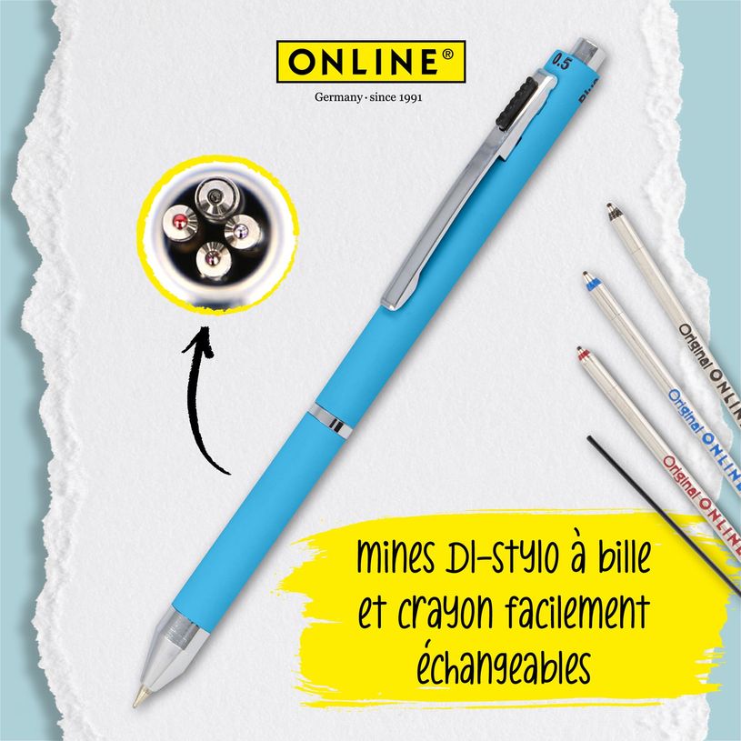 4014421320728-Stylo bille Multipen 4 in 1 Fashion Blue--3