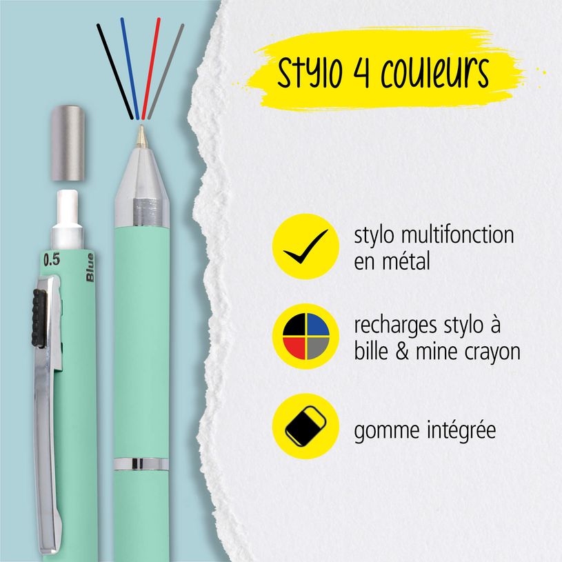 4014421320735-Stylo bille Multipen 4 in 1 Fashion Mint--1