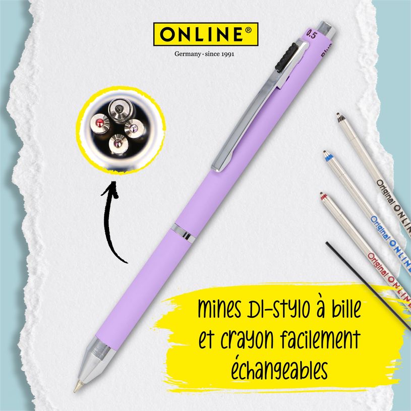 4014421320742-Stylo bille Multipen 4 in 1 Fashion Lilac--3