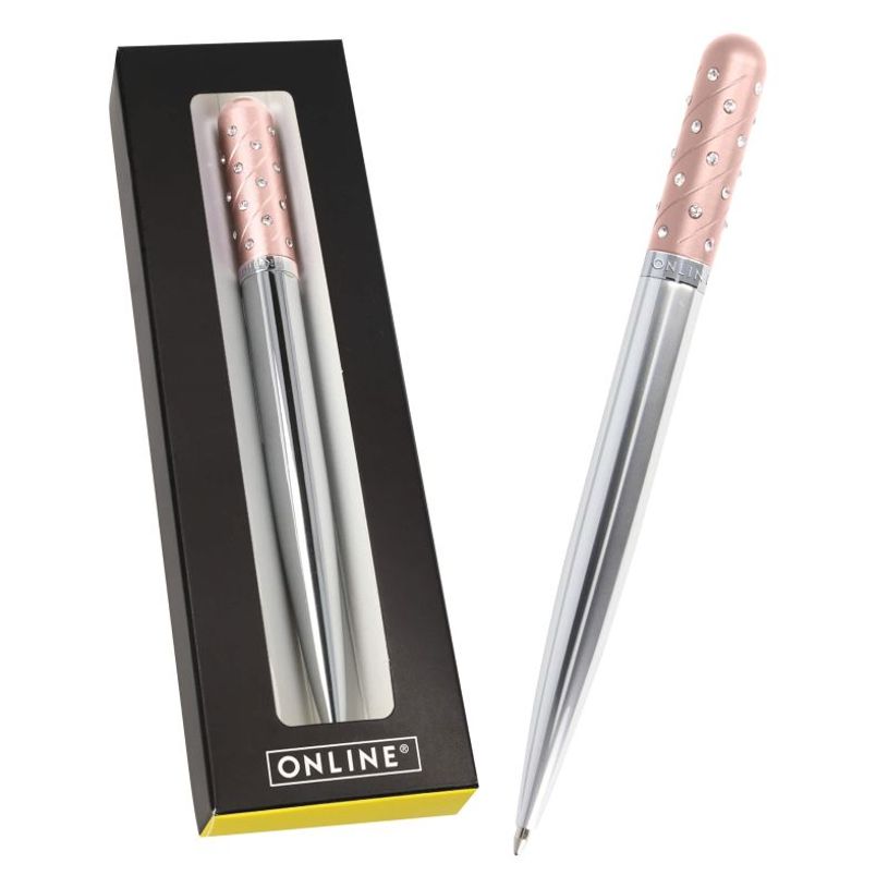 4014421370808-Stylo bille Crystal Pen Rose--0