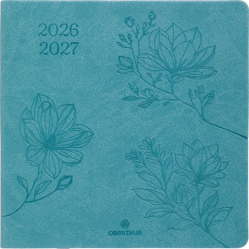 3664447219158-Agenda Summerside - 1 semaine sur 2 pages - 16,5 x 16,5 cm - vert turquoise - Oberthur--0