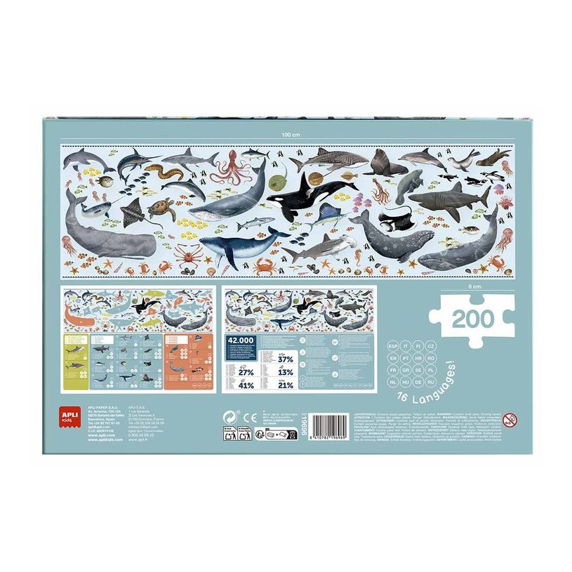 8410782196969-APLI kids - Endangered animals Ocean - puzzle - 200 pièces-P_405230061_3-0