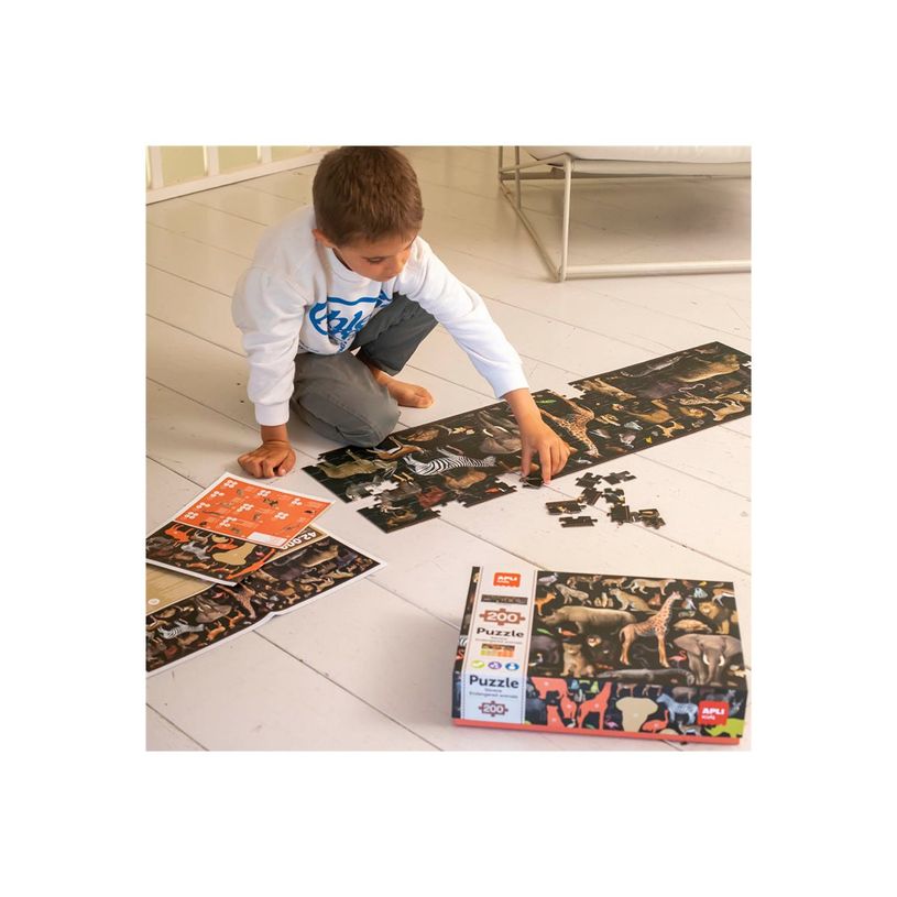 8410782196976-APLI kids - Endangered animals Savanna - puzzle - 200 pièces-P_405230062_2-2
