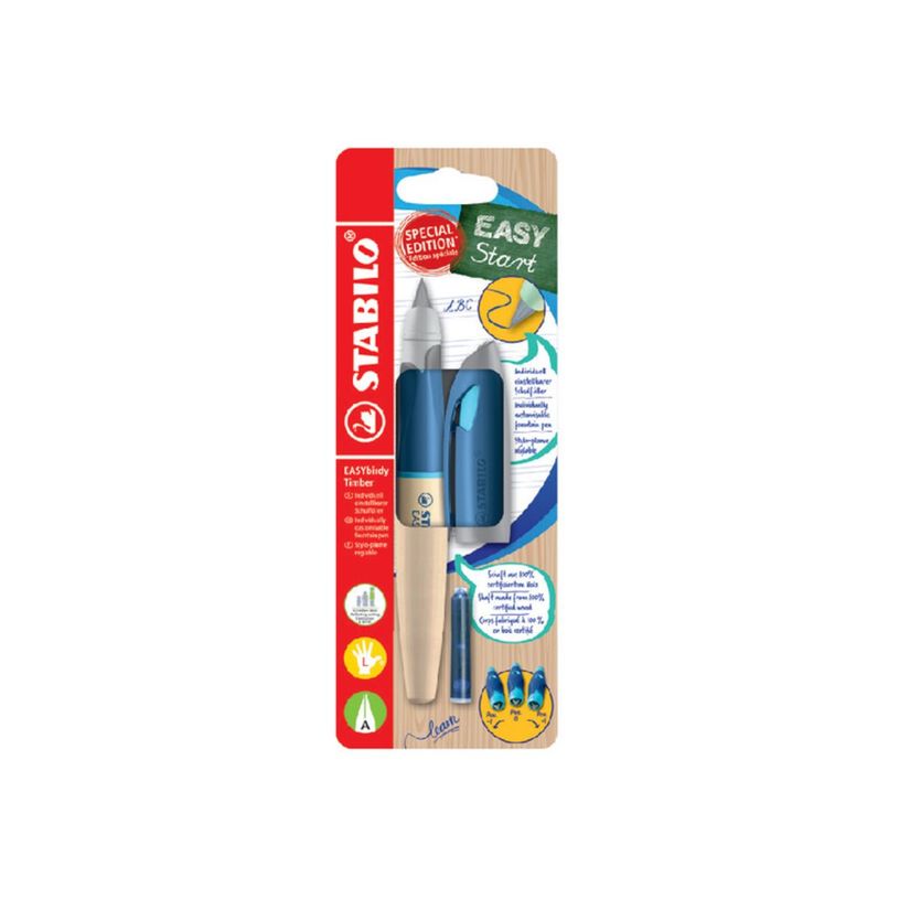 4006381606240-STABILO EASYbirdy Timber - Stylo plume - non permanent - bleu-P_405230145_1-0