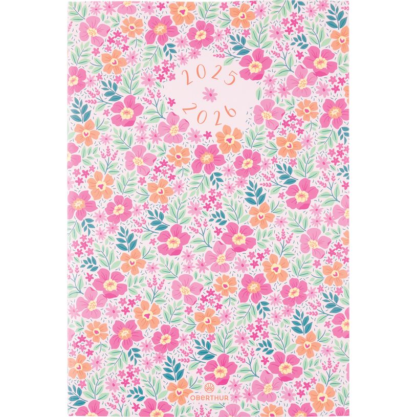 3664447218038-Agenda Chelsea - 1 semaine sur 2 pages - 17 x 24,5 cm - floralie rose - Oberthur-P_405230447_1-0