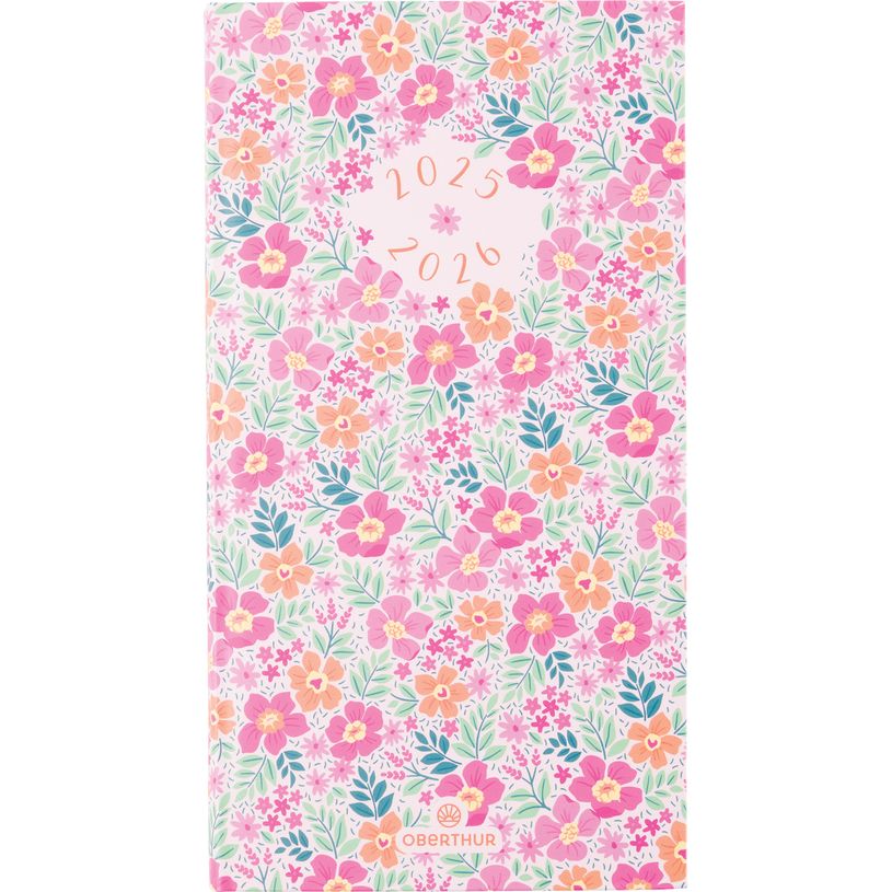 3664447218113-Agenda de poche Chelsea - 1 semaine sur 2 pages - 9,5 x 17,5 cm - floralie rose - Oberthur-P_405230449_1-0