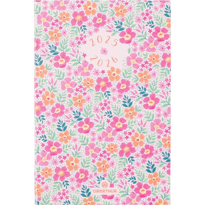 3664447218151-Agenda Chelsea - 1 semaine sur 2 pages - 10 x 15 cm - floralie rose - Oberthur-P_405230450_1-0