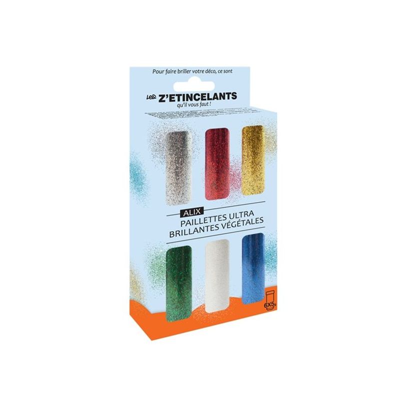 3134725018495-Cléopâtre - 6 pots de paillettes végétales - 5 g - couleurs assorties-P_405230459_3-0