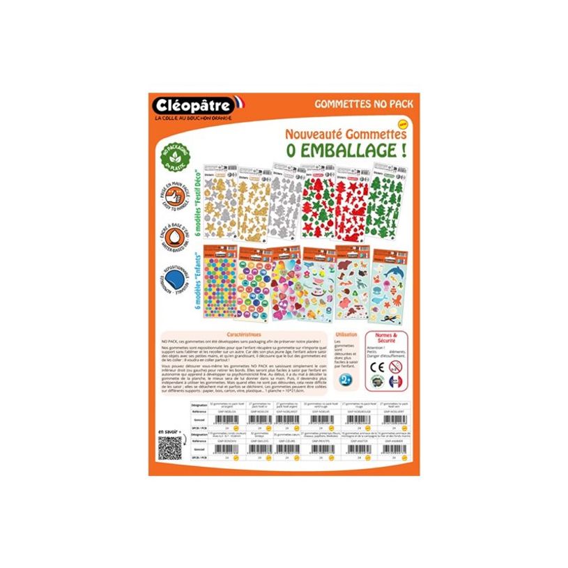 3134725024632-Cléopâtre - Jeu d'adhésifs de décoration - 27 pièces - noël - 10 - 40 mm - or - non -P_405230461_1-2