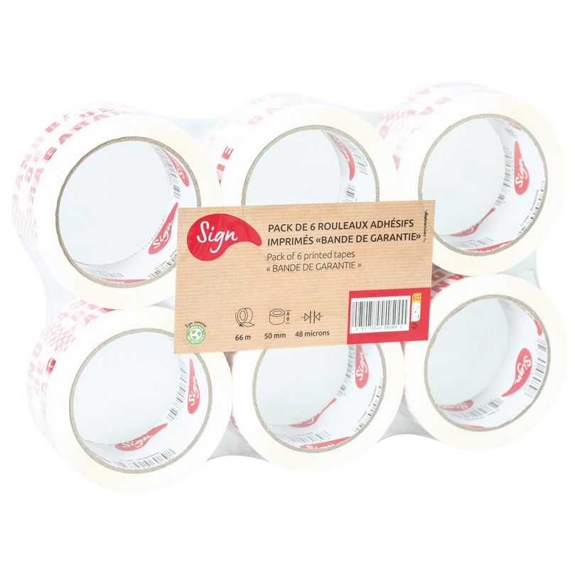 3173740060898-Sign - Ruban adhésif mention "Bande de garantie" - notée en rouge - 66 m x 50 mm - blanc-P_405230573_2-1
