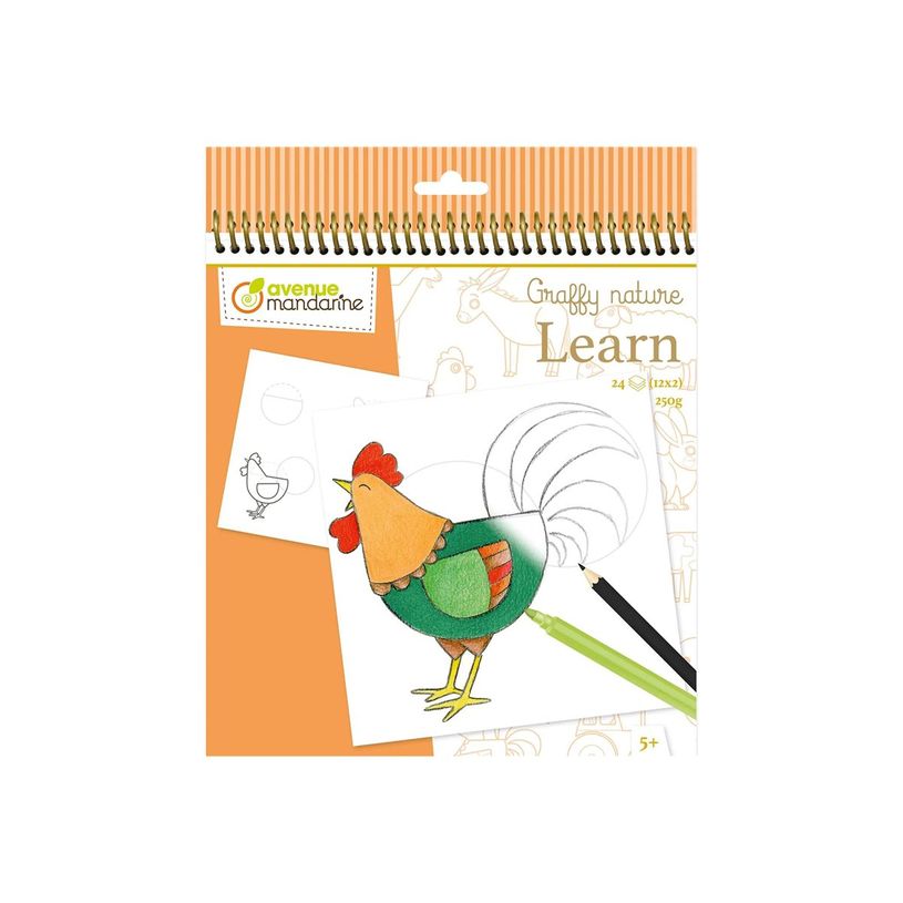 3609510521493-Avenue Mandarine Graffy Nature - Livre à colorier - 200 x 255 mm - 24 feuilles / 48 pages-P_405230578_2-0
