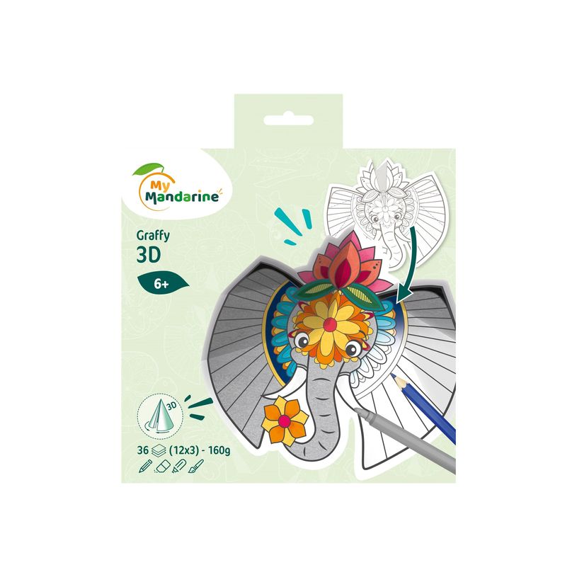 3609510521066-Graffy Pop Mandala 3D, Animals of the savannah - livre à colorier (relié par spirale)-P_405230582_2-4