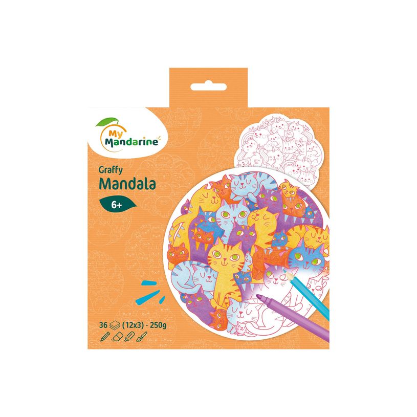 3609510521424-Graffy Mandala, Jumble cats - livre à colorier (relié par spirale)-P_405230583_1-3