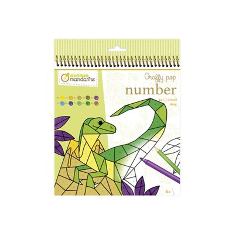 3609510521554-Graffy Pop Number, Dinosaures - livre à colorier (relié par spirale)-P_405230586_7-2