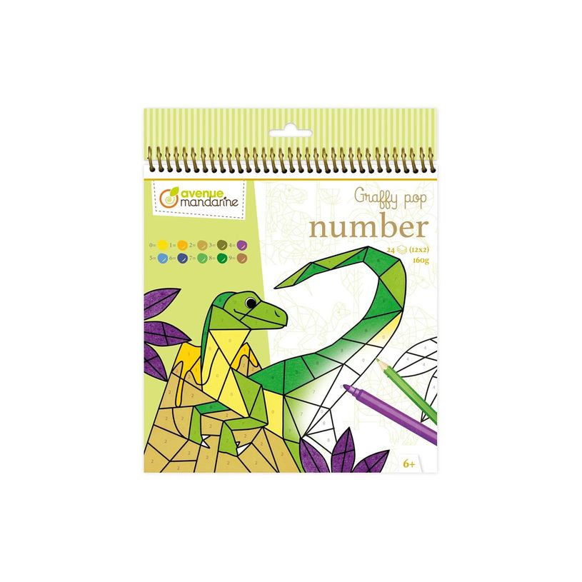 3609510521554-Graffy Pop Number, Dinosaures - livre à colorier (relié par spirale)-P_405230586_8-3
