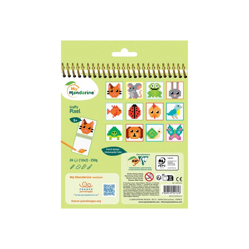 3609510521318-Graffy Pixel, Domestic Animal - livre à colorier (relié par spirale)-P_405230587_2-4