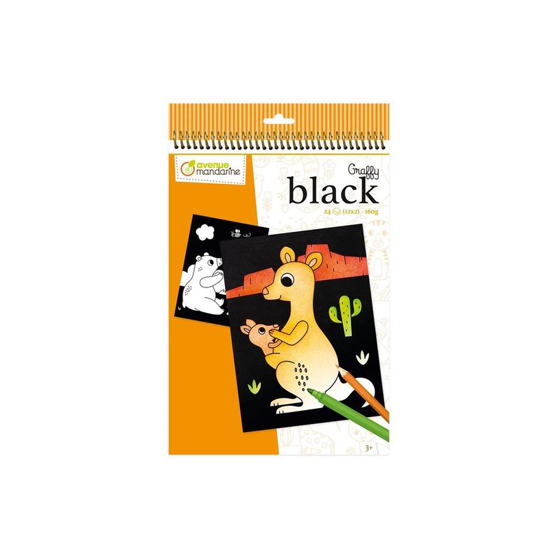 3609510521585-Graffy Black, Animals of the world - livre à colorier (relié par spirale)-P_405230588_3-1