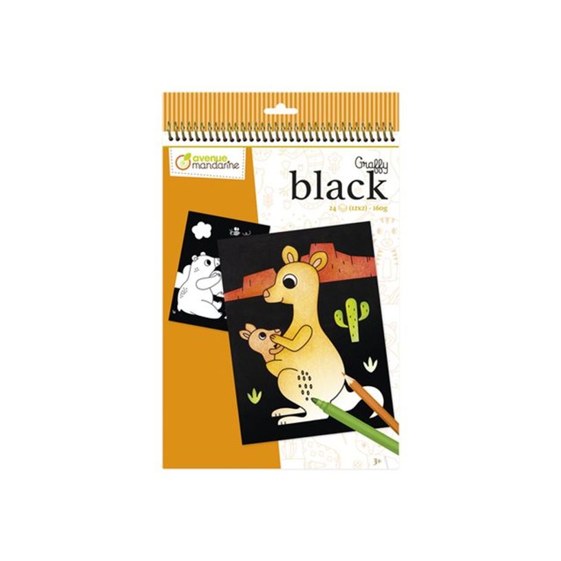 3609510521585-Graffy Black, Animals of the world - livre à colorier (relié par spirale)-P_405230588_4-2