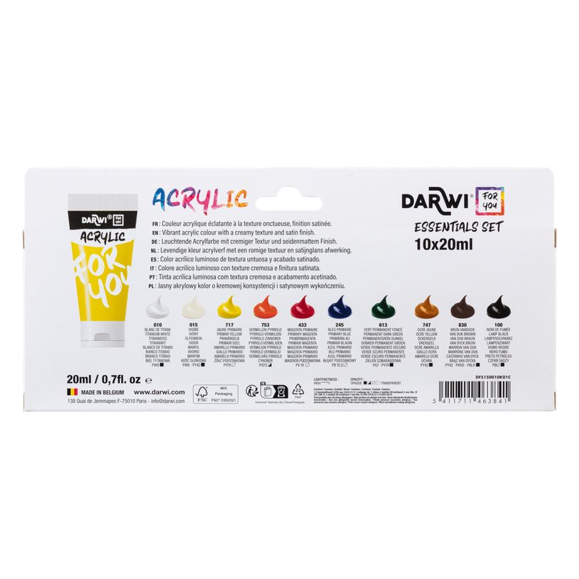 5411711463841-Darwi For You - Peinture acrylique - Essentials Set 10x20ml -P_405230657_2-1