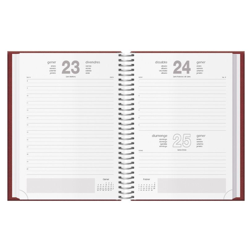 8421938128635-Agenda anual Segovia 2026 Día pàgina 14x20cm Burdeus - Català--1