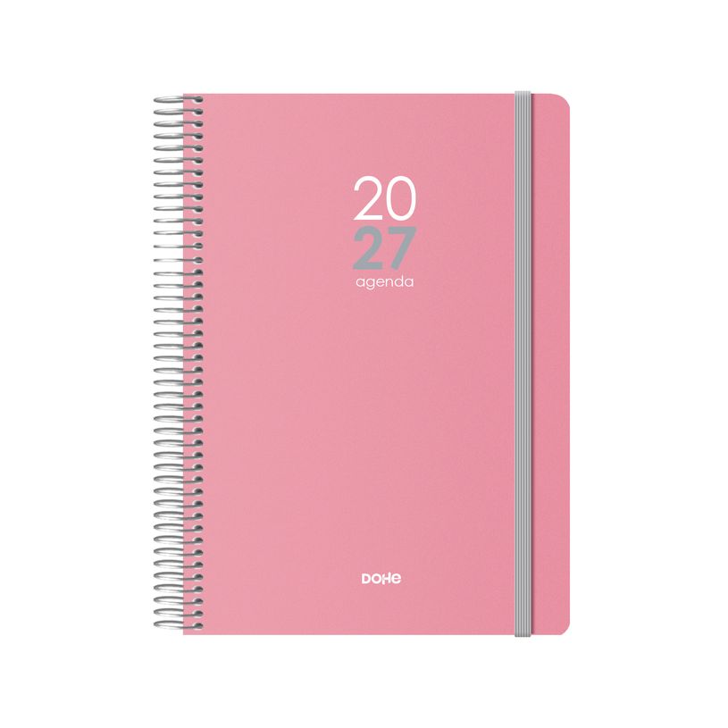 8421938126884-Agenda anual Dohe Memphis día por página con espiral 15 x 21 cm rosa--0