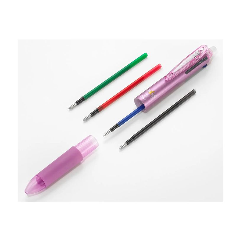 4902505532870-Frixion Ball 4 Couleurs - Roller encre gel effaçable - corps rose - pointe fine-P_405231054_7-4