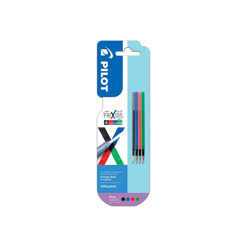 3131910447597-4 Recharges Frixion Ball - 4 couleurs - pointe fine - noir - bleu - rouge - vert-P_405231062_2-1