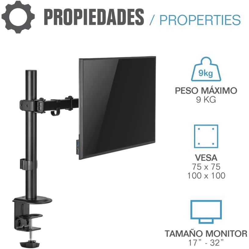 8435364318294-Soporte pinza 1 monitor 17"-32", iggual SPM01 -P_405231150_1-0